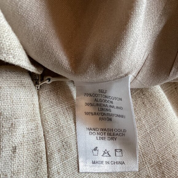 Sunday In Brooklyn Anthropologie Linen Mini‎ Skirt Size Large Natural Tie-Front - Picture 4 of 7